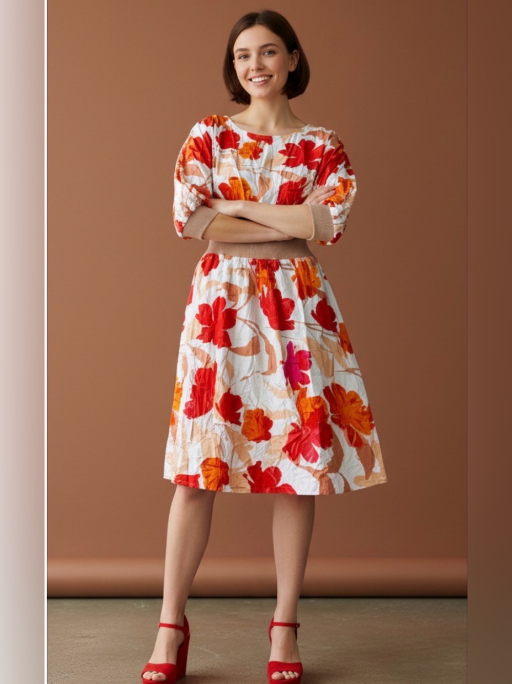 MAEVE ANTHROPOLOGIE Summer MIDI Dress. Boho Floral Print. Light & Breezy